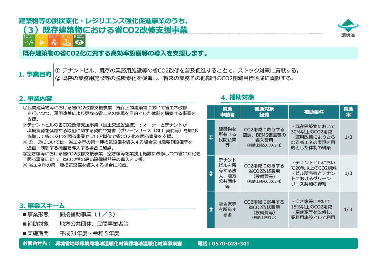 その他設備改修等と合わせて活用可能な大型補助金